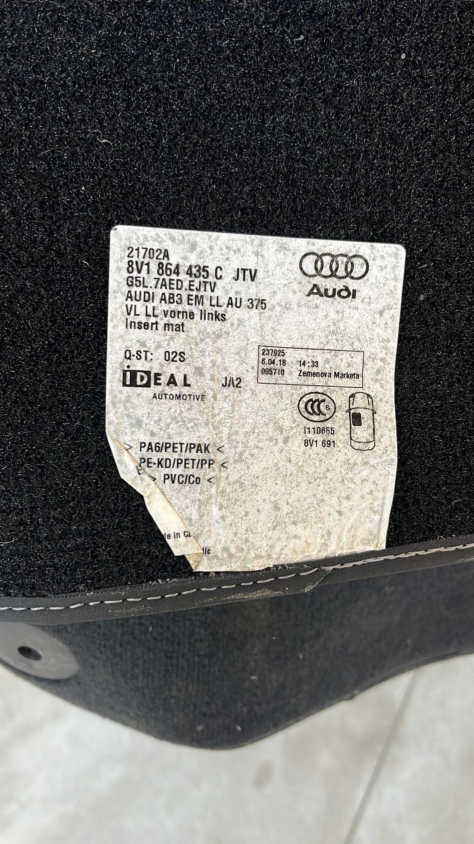 Tappetini Auto AUDI A3 Cabriolet Serie (8V7, 8VE) (13>)