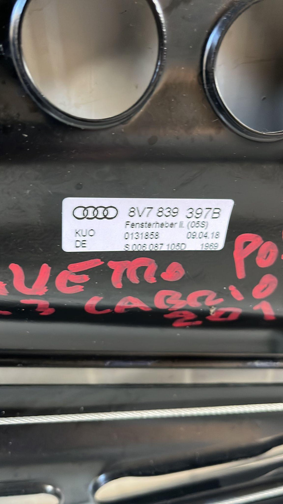 Meccanismo alzavetro Post. SX AUDI A3 Cabriolet Serie (8V7, 8VE) (13>)