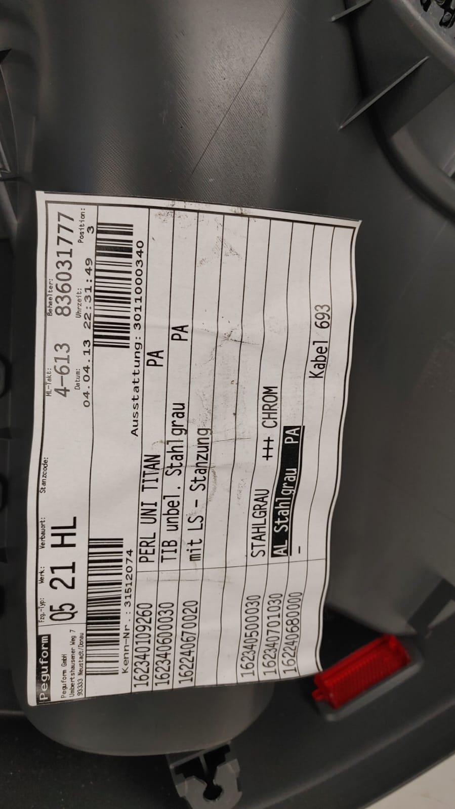 Pannello Posteriore Sinistro AUDI Q5 Serie (8RB) (08>12)