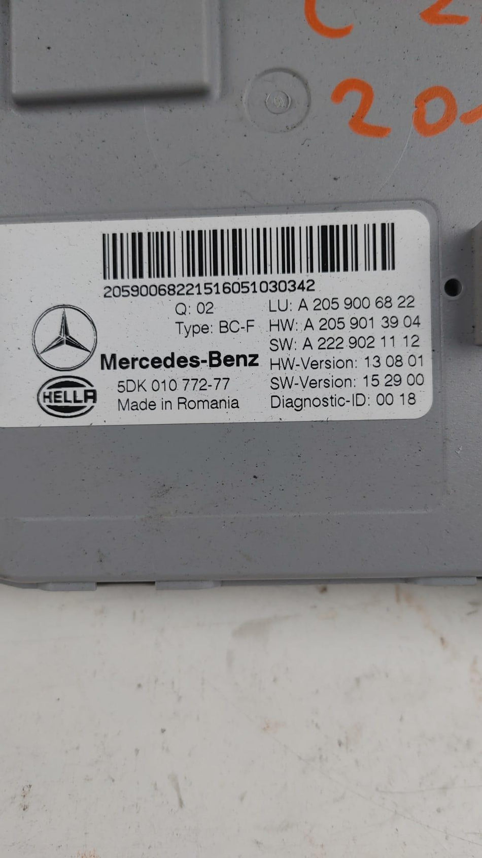 Centralina Comfort MERCEDES Classe C S. Wagon W205