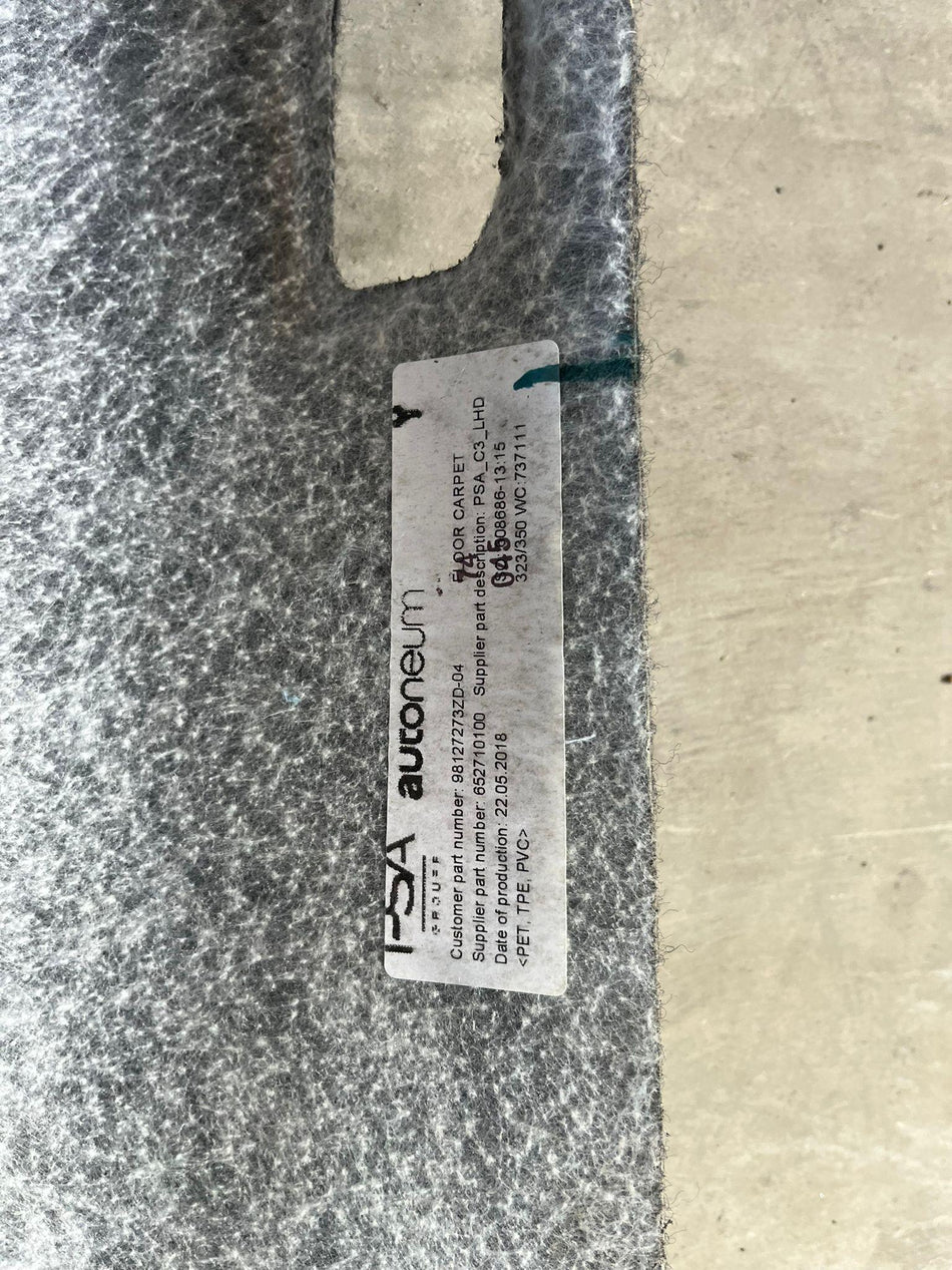 Moquette interna abitacolo CITROEN C3 Serie (16>)