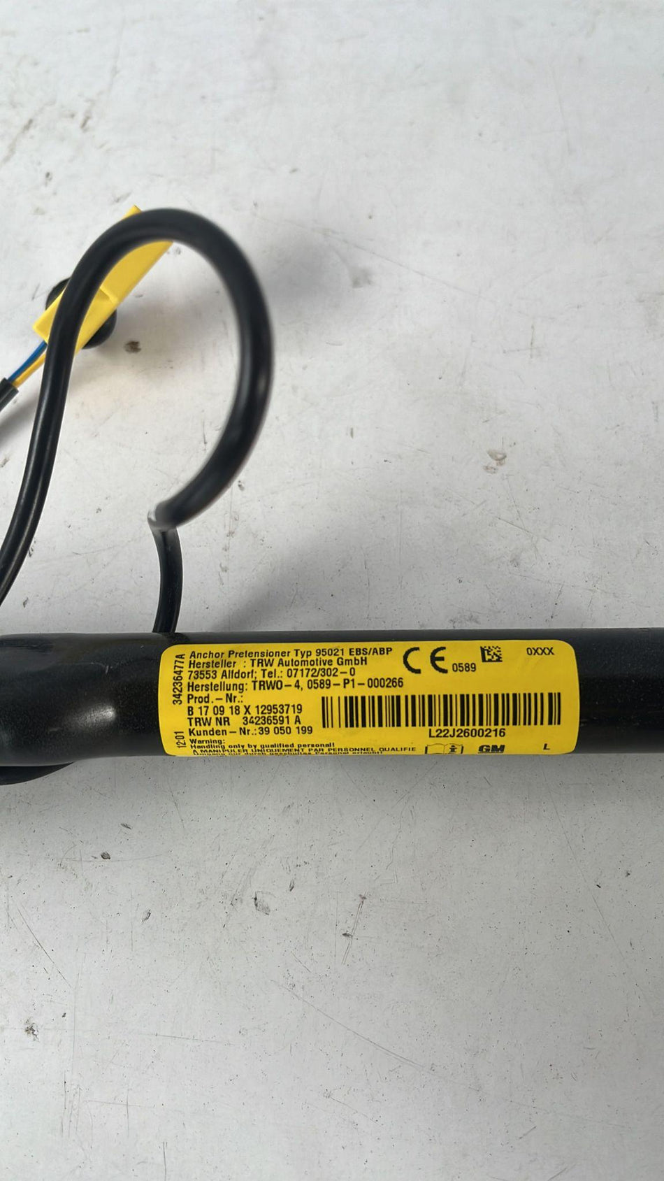 Pretensionatore OPEL Meriva 2° Serie