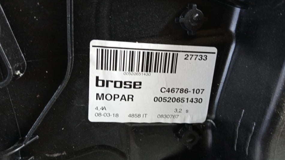 Meccanismo alzavetro Ant. DX JEEP Renegade Serie (18>)