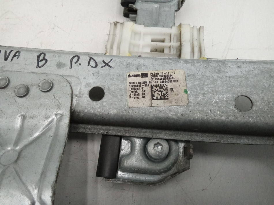Alzavetro manuale post DX OPEL Meriva 3° Serie